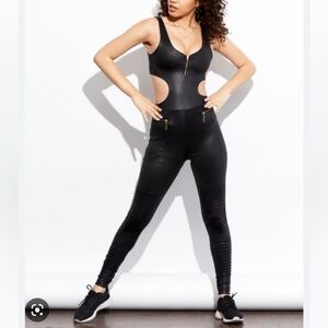 Shama Jade Black Avalon Moto Jumpsuit size S/M NWT new